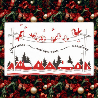 Singing Birds Christmas Sticker