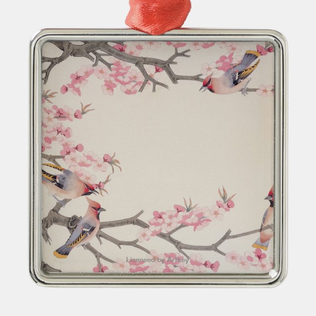 Singing Birds in Spring Metal Ornament (Front)