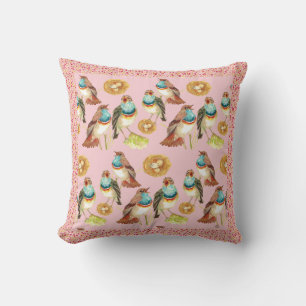 Singing Birds Throw Pillow