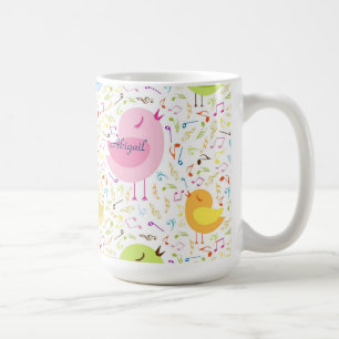 Singing Birds with Musical Notes Personalized Mug