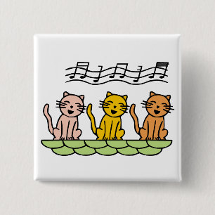 Singing Cat 2 Inch Square Button