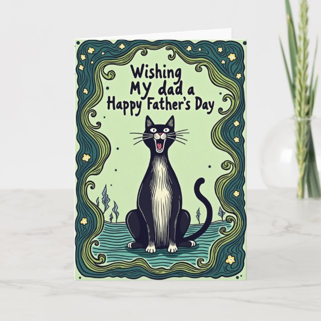 Singing Cat Fathers Day Card (Front)