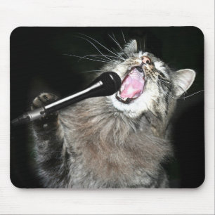 Singing cat mouse pad