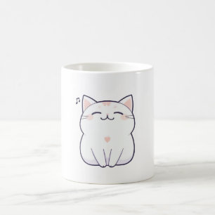 Singing Cat with Music Note Kawaii Design Coffee Mug