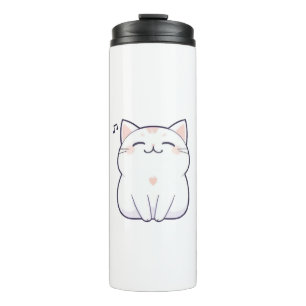 Singing Cat with Music Note Kawaii Design Thermal Tumbler