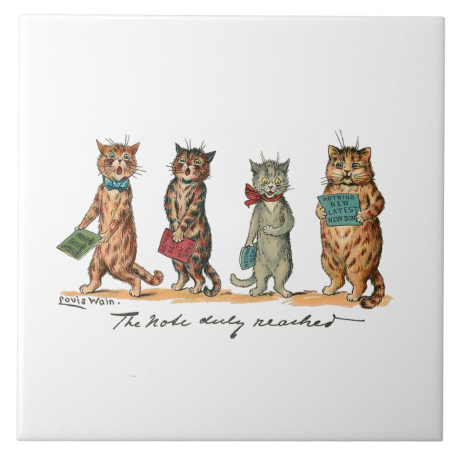 Singing Cats by Louis Wain Tile (Front)