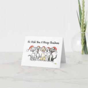 Singing cats Merry Christmas Card