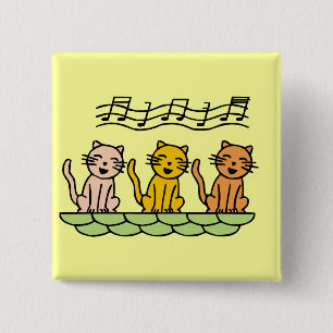Singing Cats Tshirts and Gifts 2 Inch Square Button