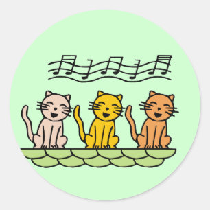 Singing Cats Tshirts and Gifts Classic Round Sticker