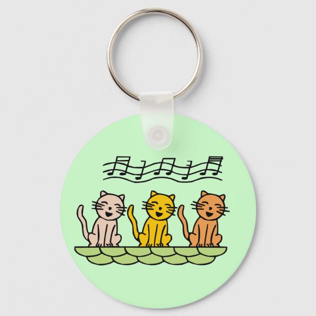 Singing Cats Tshirts and Gifts Keychain (Front)