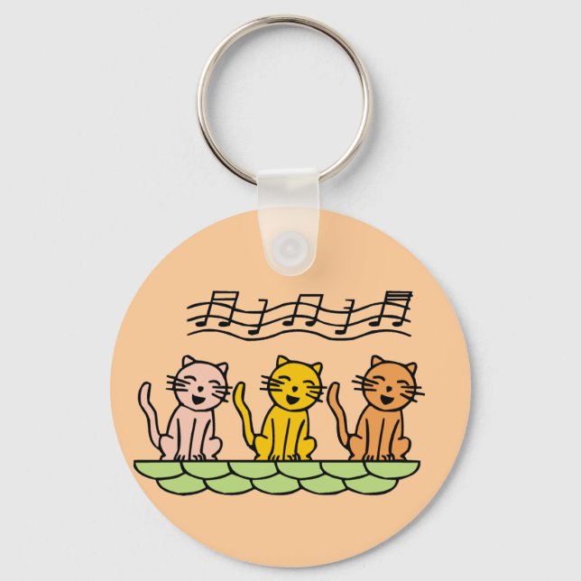 Singing Cats Tshirts and Gifts Keychain (Front)