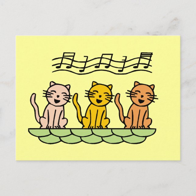 Singing Cats Tshirts and Gifts Postcard (Front)