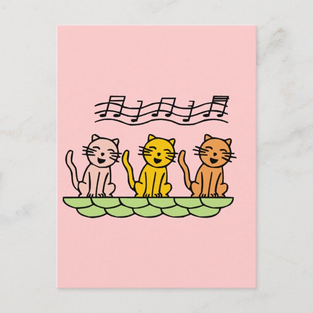 Singing Cats Tshirts and Gifts Postcard (Front)