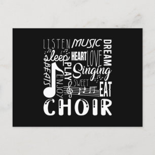 Singing Choir Chorus Choral Music Notes Clef Gift Postcard