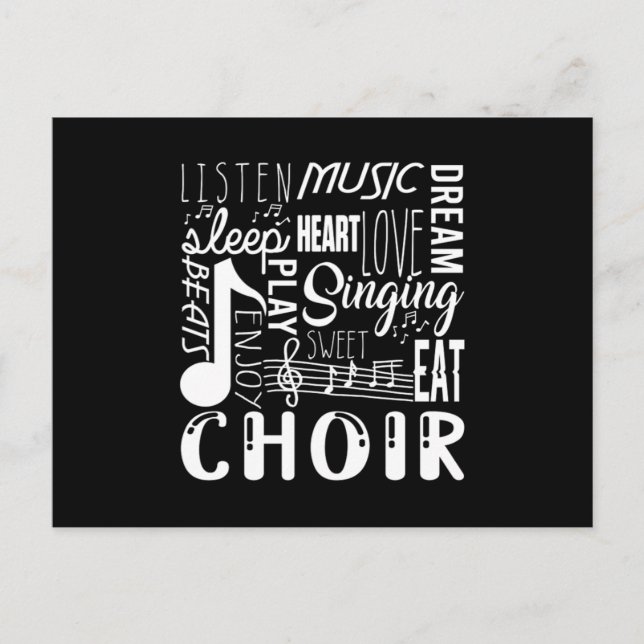Singing Choir Chorus Choral Music Notes Clef Gift Postcard (Front)