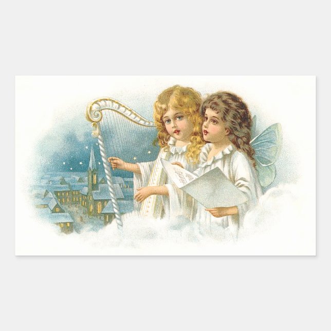 Singing Christmas Angels Sticker (Front)