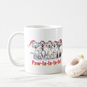 Singing Christmas Cats with Santa Hats Coffee Mug