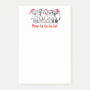 Singing Christmas Cats with Santa Hats Post-it Notes