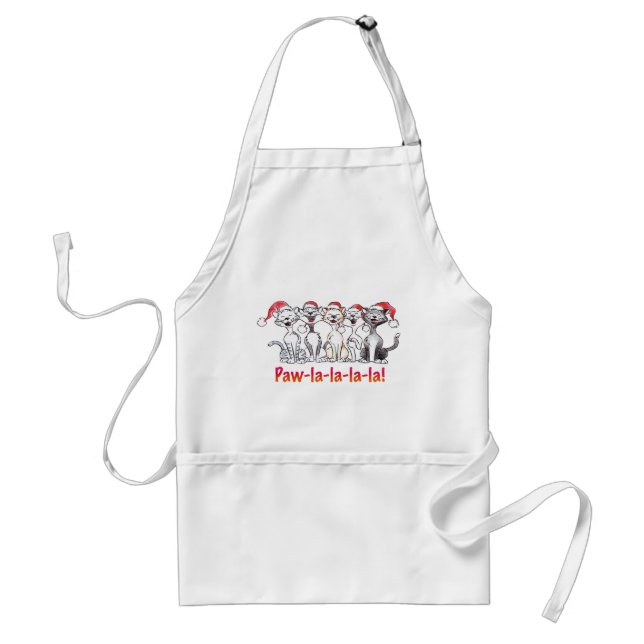 Singing Christmas Cats with Santa Hats Standard Apron (Front)