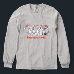 Singing Christmas Cats with Santa Hats Tri-Blend Shirt<br><div class="desc">Bring joy to your holidays with this adorable hand-drawn design featuring five happy cats in Santa hats, singing their hearts out in festive harmony. "Paw-la-la-la-la!" captures the purr-fect mix of holiday cheer, humour, and feline love. Gift ideas for cat owners, pet lovers, and anyone who enjoys quirky, animated Christmas artwork....</div>