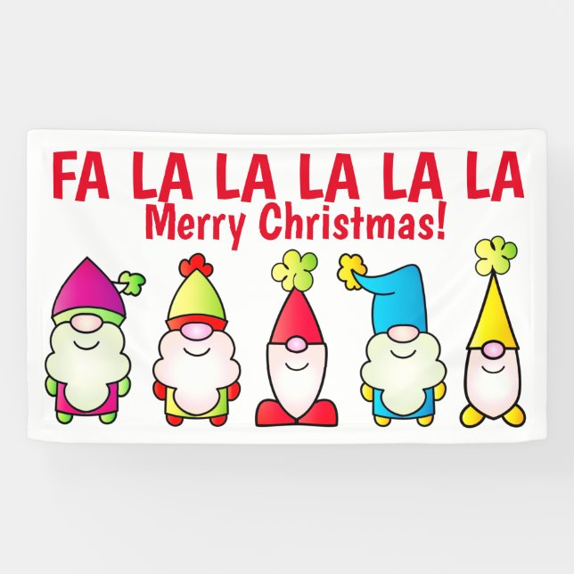 Singing Christmas Elves Banner (Horizontal)
