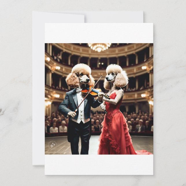  Singing Couple Sheep with Colourful Hearts Card (Front)