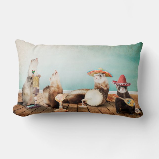 Singing Ferrets Lumbar Pillow (Front)