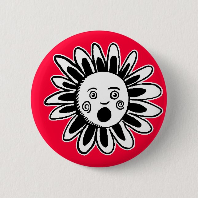 Singing Flower 2 Inch Round Button (Front)
