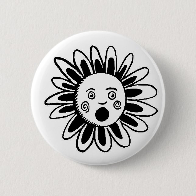 Singing Flower 2 Inch Round Button (Front)