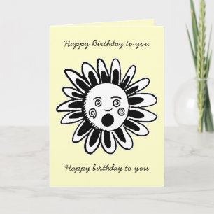 Singing Flower - Happy Birthday Song - Pale Yellow Card