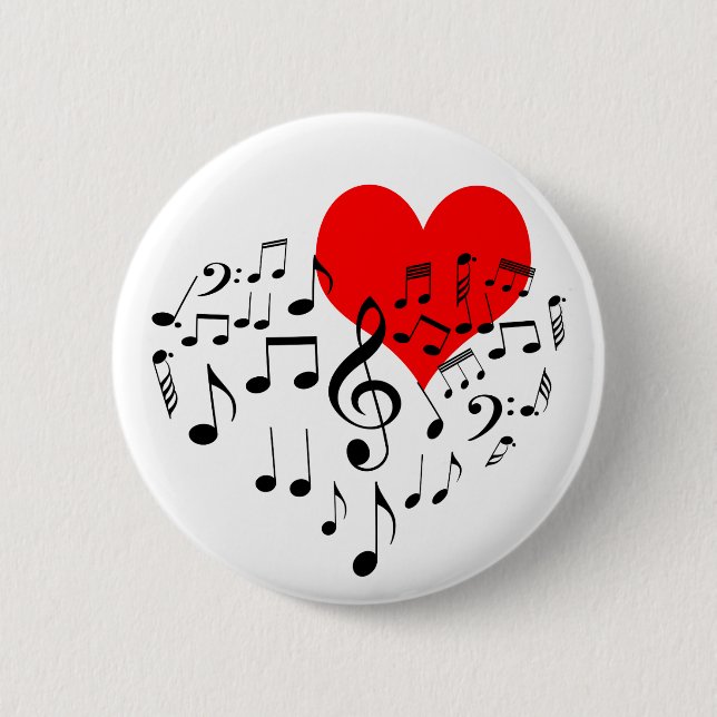 Singing Heart one-of-a-kind romantic beautiful 2 Inch Round Button (Front)