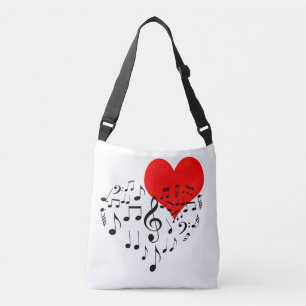 Singing Heart one-of-a-kind romantic Crossbody Bag