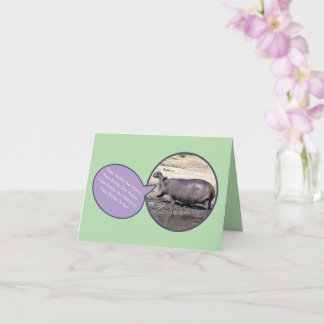 "Singing" Hippo Birthday Card/personalize Card