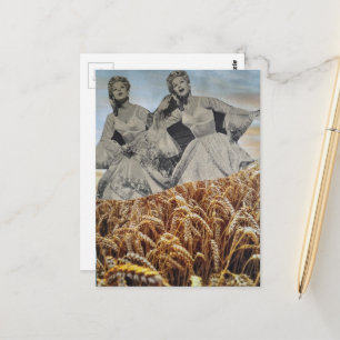 Singing in a Wheat Field Collage Postcard