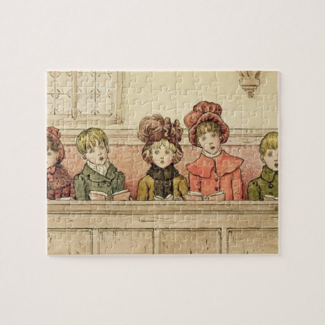 Singing in church (w/c on paper) jigsaw puzzle (Horizontal)