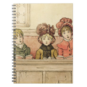 Singing in church (w/c on paper) notebook