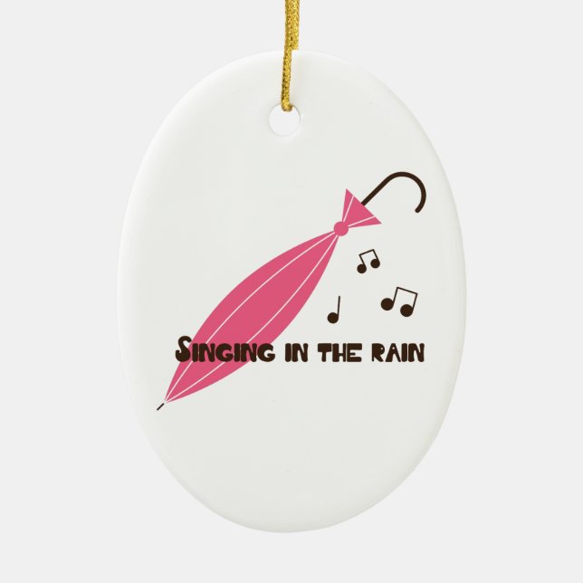 Singing in the Rain Ceramic Ornament (Front)