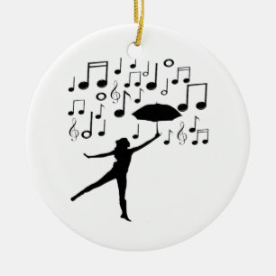 Singing in The Rain Ceramic Ornament