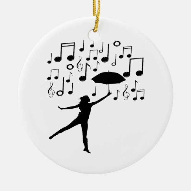 Singing in The Rain Ceramic Ornament (Front)