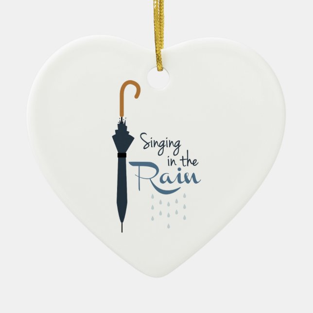 Singing in the Rain Ceramic Ornament (Front)