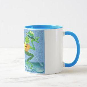singing in the rain frog mug