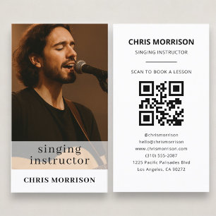 Singing Instructor QR Code Photo Business Card