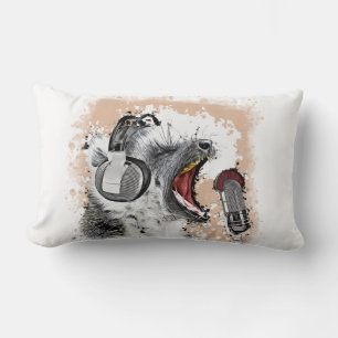 Singing Lemur Comic Art Lumbar Pillow