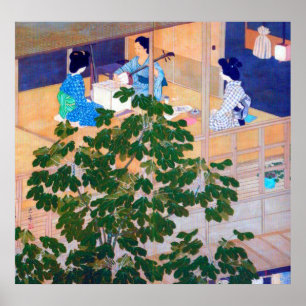 Singing Lesson Kawase Hasui 1915 Two Panel Screen Poster