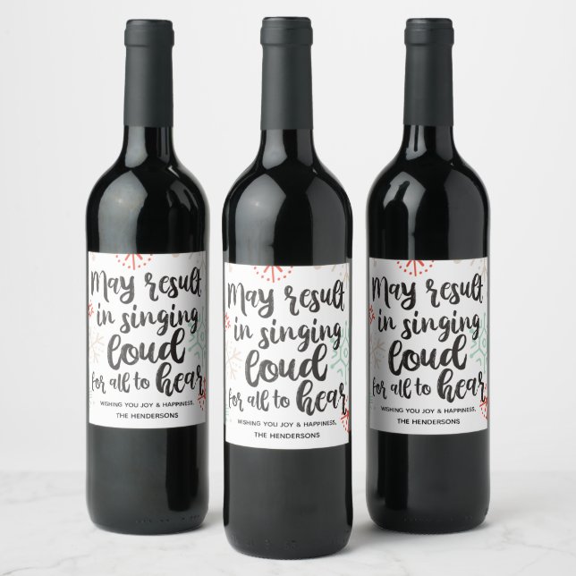 Singing Loud for All to Hear Christmas Wine Label (Bottles)