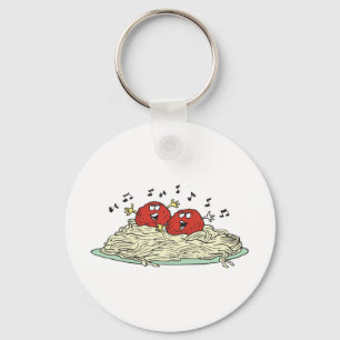 singing meatballs on spaghetti keychain