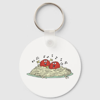 singing meatballs on spaghetti keychain