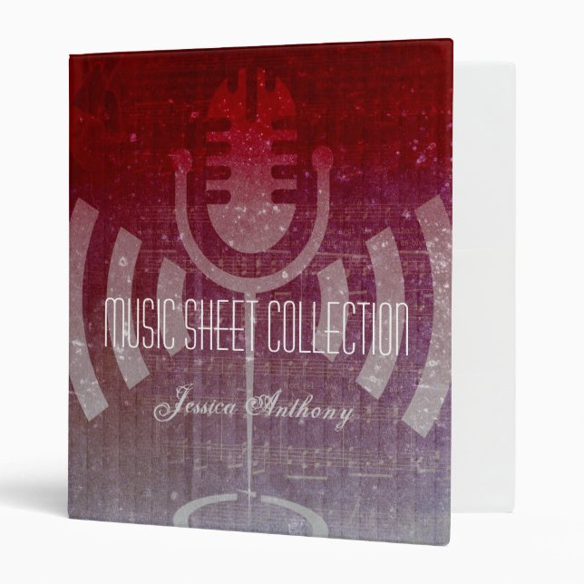 Singing Microphone Music Sheet Collection Binder (Front/Inside)