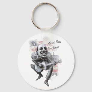 Singing Obama with flag Keychain