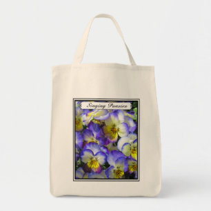 Singing Pansies - Grocery Tote Bag